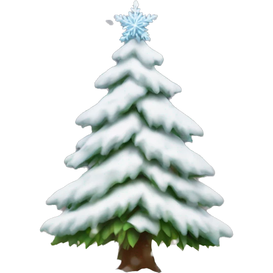 snow covered Christmas tree emoji