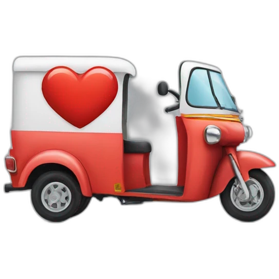 Kindness heart and tuk tuk emoji