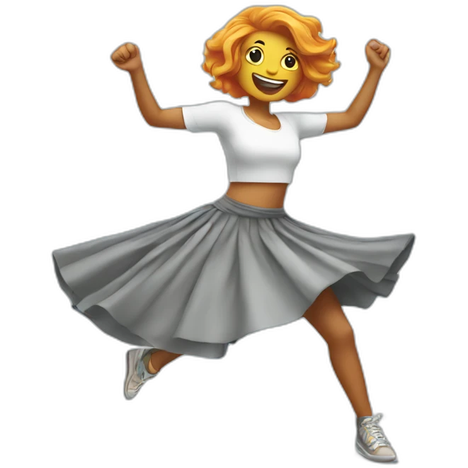 fish in a skirt dancing breakdance emoji