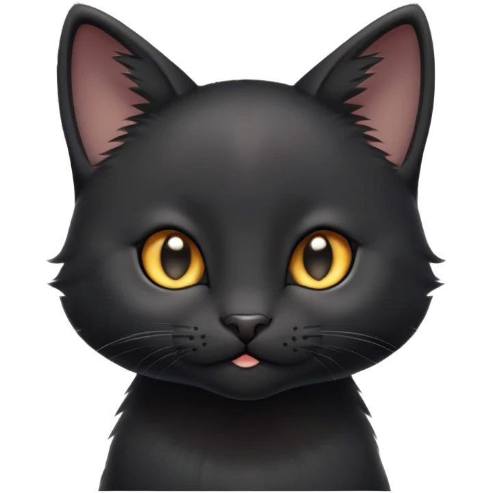 cinematic-cute-black-kitten cat-portrait-emoji,-head-tilted-playfully-and-inquisitively,-sleek-black-fur-with-subtle-hints-of-deep-gray,-simplified-yet-adorable-features,-highly-detailed,-glowing-with-a-warm,-friendly-glow emoji
