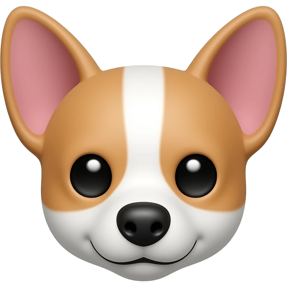 tan and white chihuahua head with a heart to replace the regular heart emoji emoji