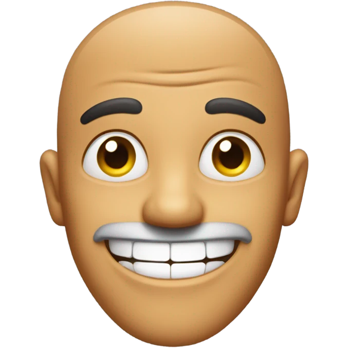 Man with funny smile emoji