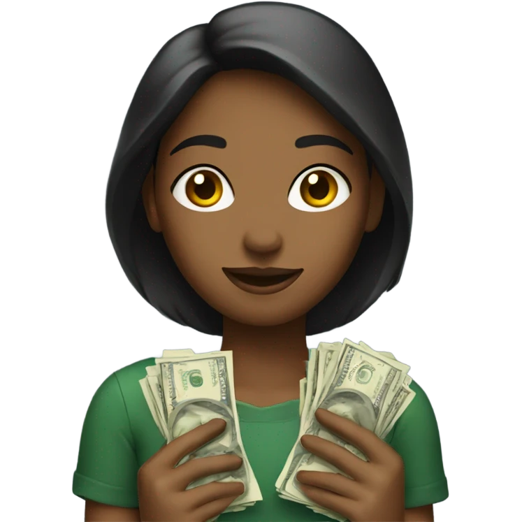 A girl with money emoji
