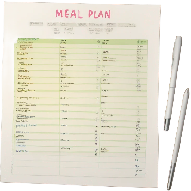 a diet plan on a paper emoji