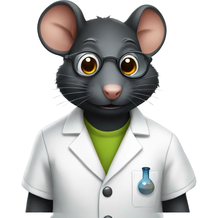 Black rat as a scientist emoji