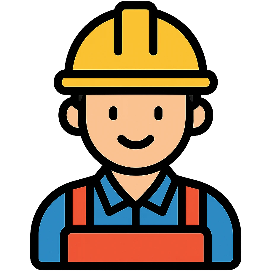 worker icon with color outlines emoji