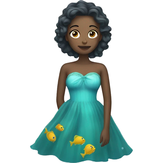 Underwater women in dress emoji