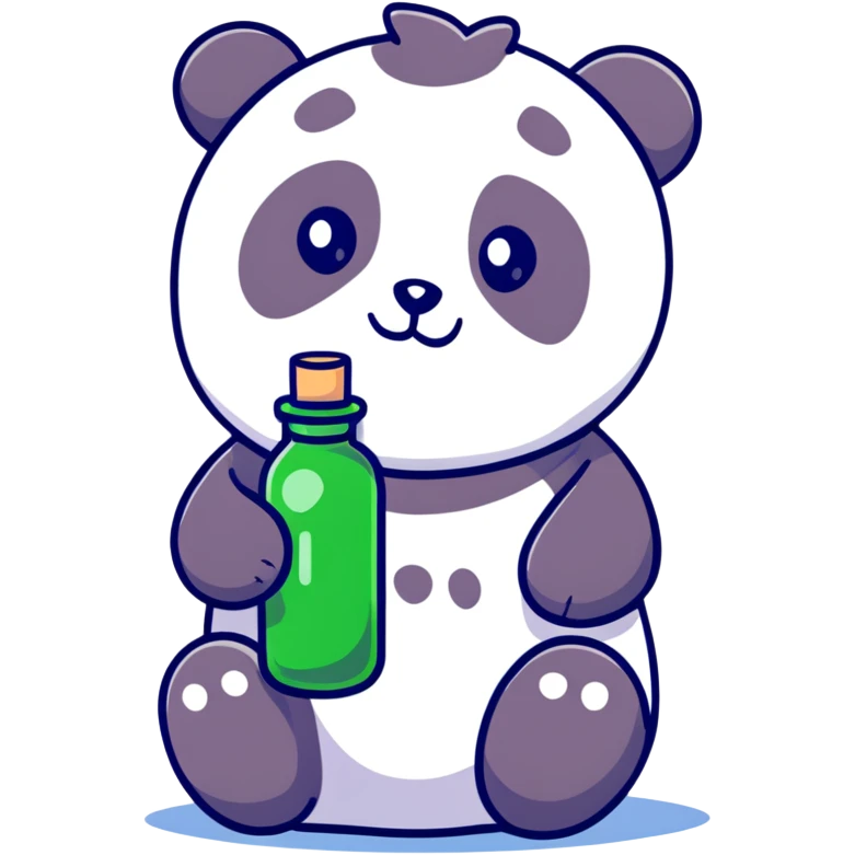 Panda Sitting on a bottle emoji