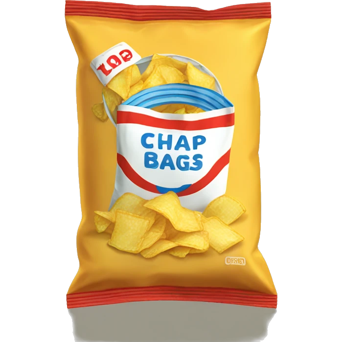 Chip bag open with chips  emoji
