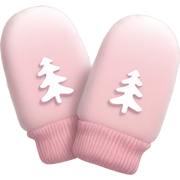 Pair of Baby Pink Xmas mittens  emoji