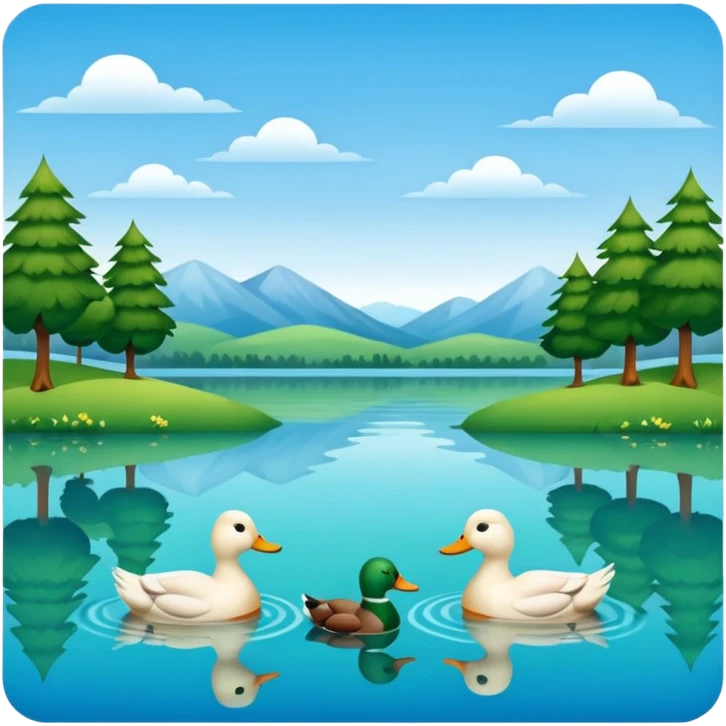 lake, ducks emoji