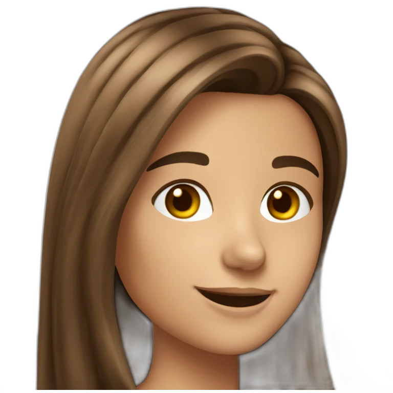 Spaniard Teenager girl long Brown hair smiling taking selfie emoji