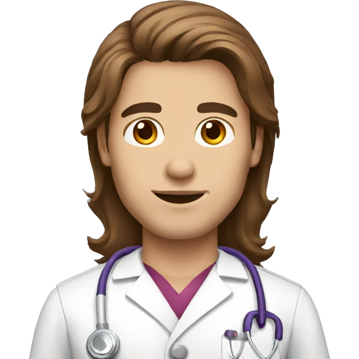 Male nurse long brown hair emoji