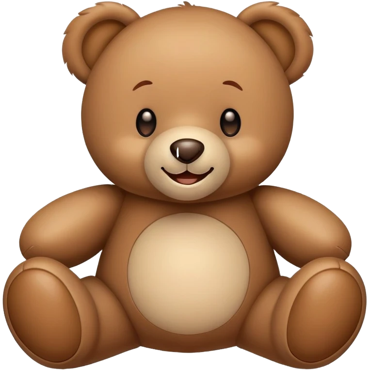 A teddy bear toy with a cute smiling face emoji