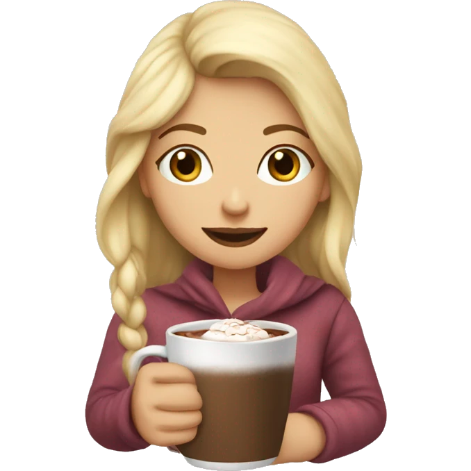 blonde girl with hot cocoa  emoji