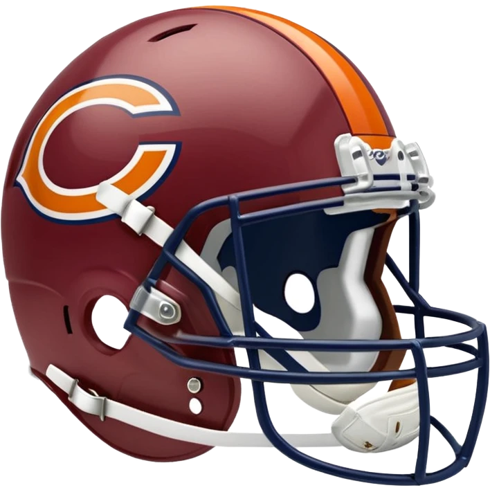 The Washington commanders football helmet and the Chicago Bears football helmet facing each other emoji