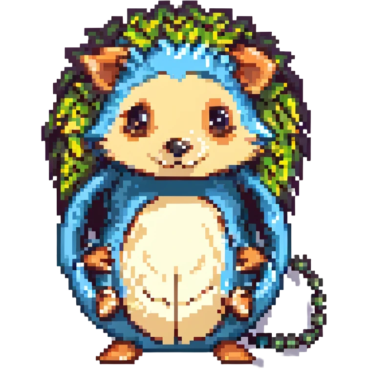 pixel art hedgehog wearing bone conduction earphones emoji