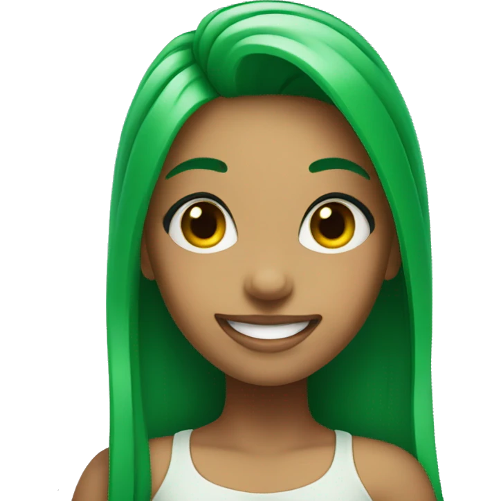 girl thumbs up green hair  emoji