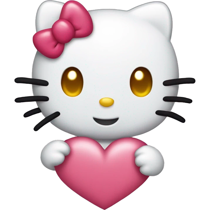 Hello kitty con un I love you  emoji