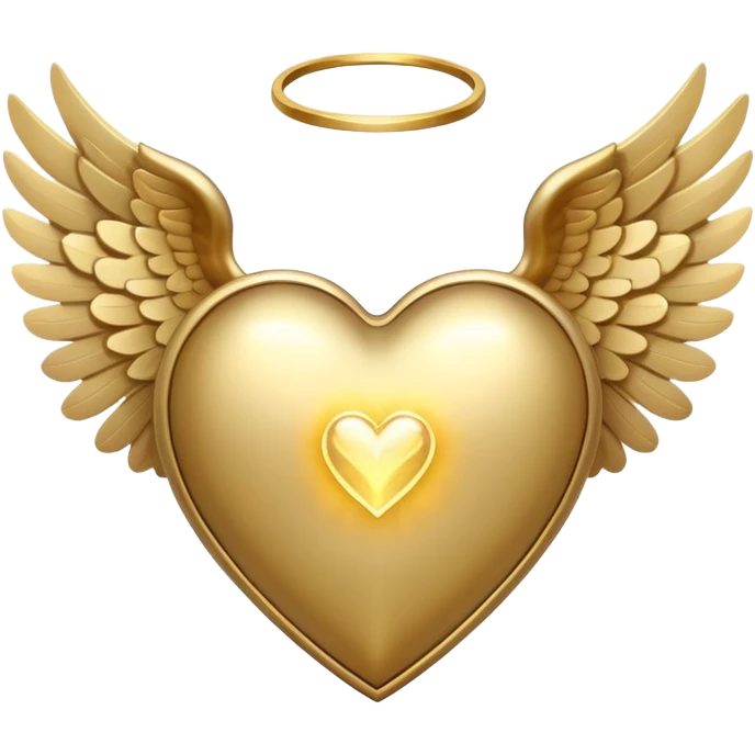 Divine Heart with angel wings and halo emoji