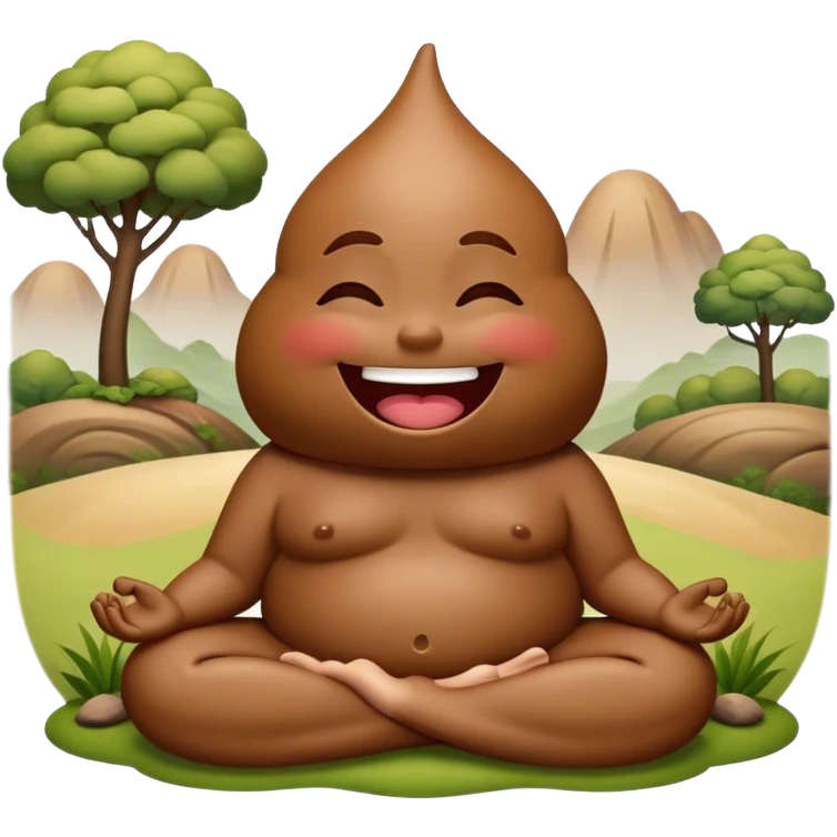 meditating laughing poop emoji landscape  emoji