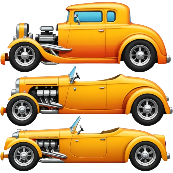 Hot Rod and Custom car & bike emojis emoji
