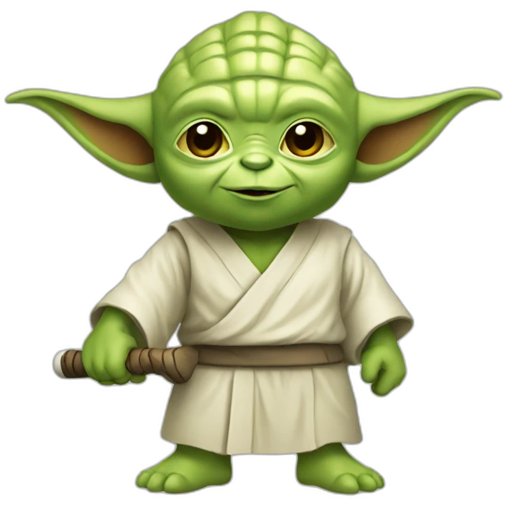 Yoda tennis player happy emoji