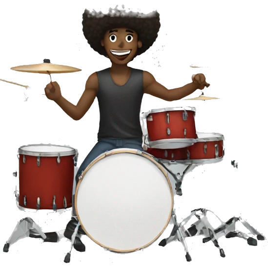 afro dude playing drums emoji