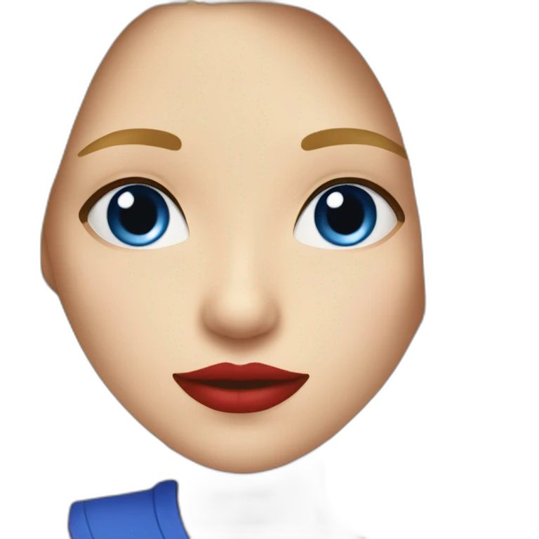 fille blonde aux yeux bleus avec du rouge à lèvres rouge et aux cheveux longs emoji