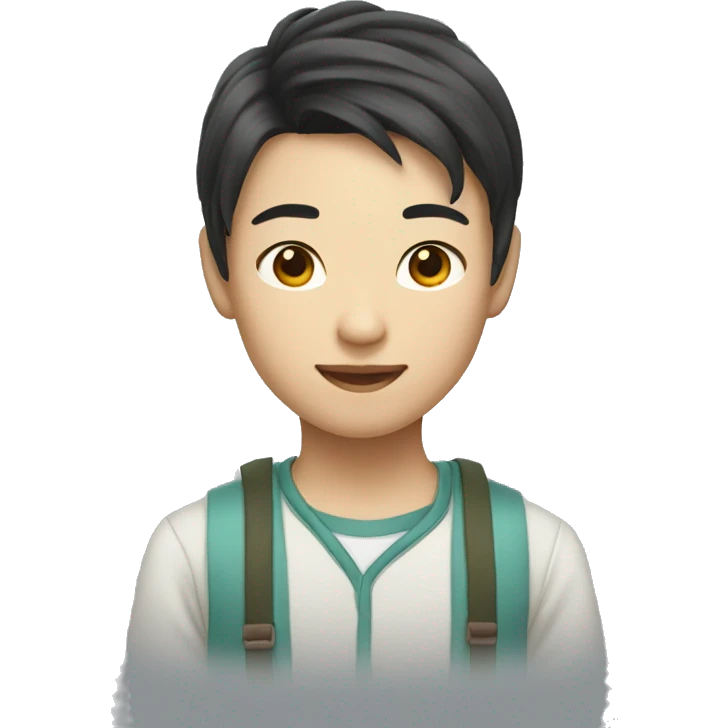  chinese character avatar, 20 year old， gender-neutral appearance emoji