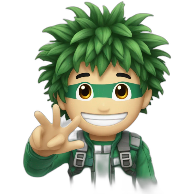 Deku fait bonjour de la main emoji