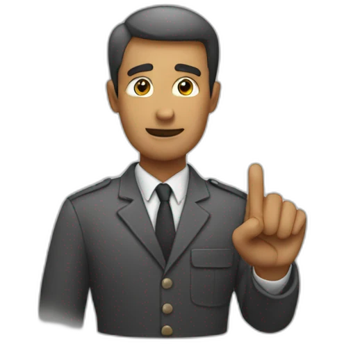 a man presses a button emoji