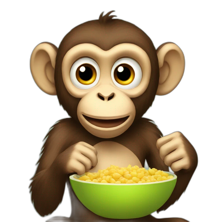 Monkey-eating emoji