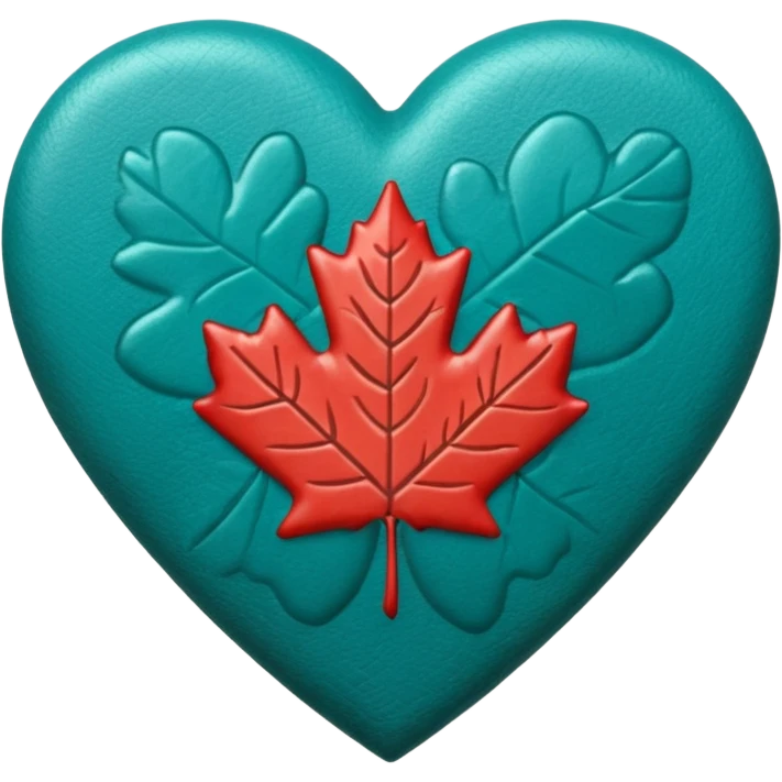 Teal heart with Canadian money emoji
