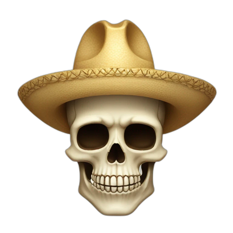 Skull in sombrero emoji