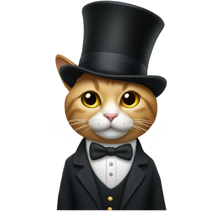 cat wearing a top hat emoji