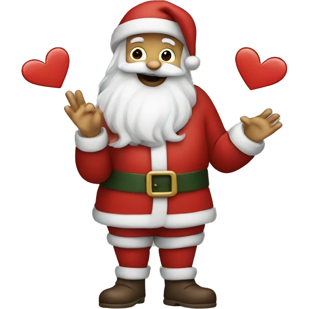 santa making a heart with hands emoji
