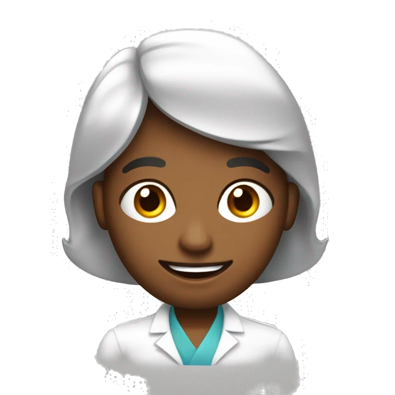 Nutricionista con tez aperlada, cabello ondulado cafe oscuro y ojos cafe emoji