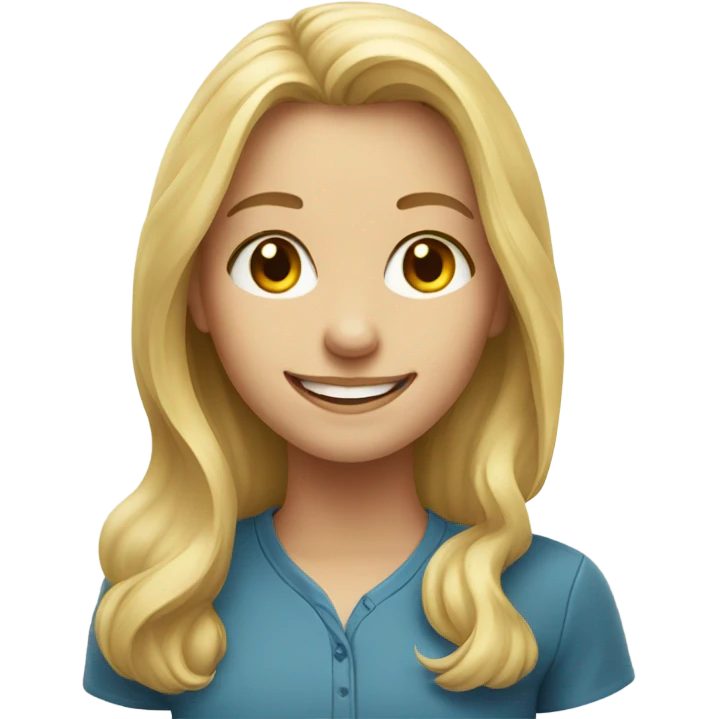 smiling blonde girl portrait emoji