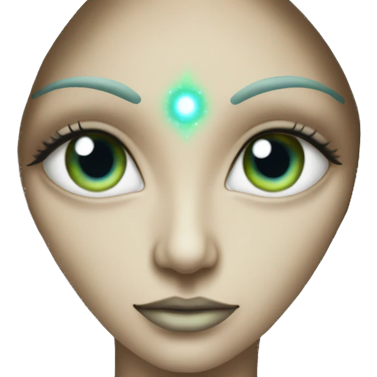 Pleiadian alien woman female third eye emoji