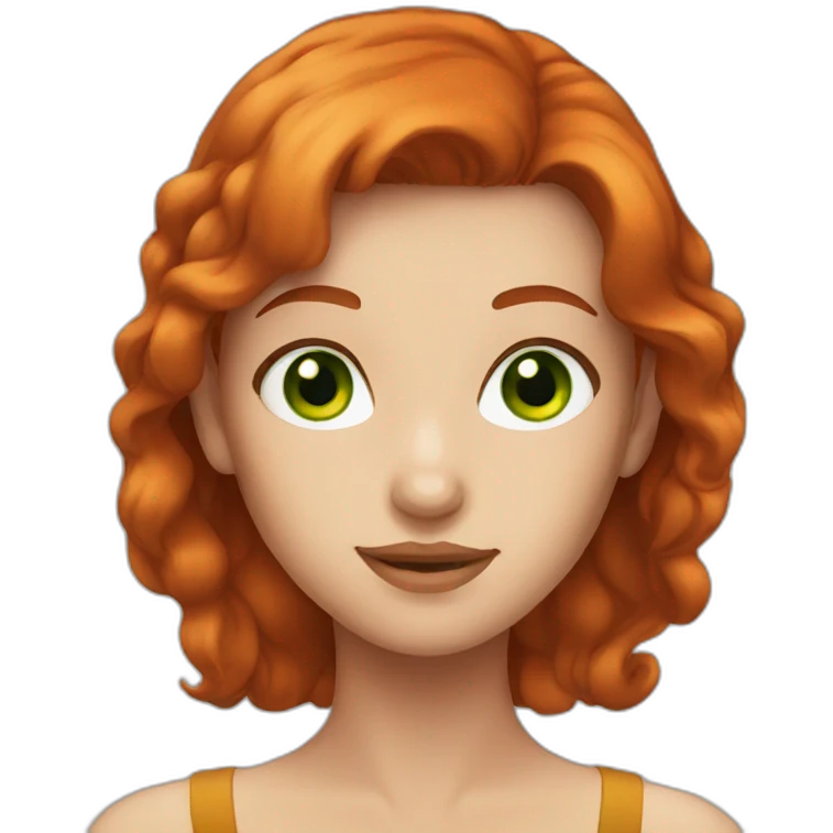 Redhead girl with green eyes emoji