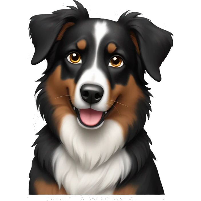 black and white Australian Shepard dog  emoji