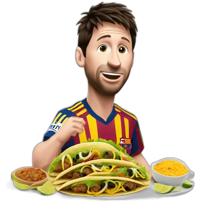 Messi qui mange un tacos  emoji