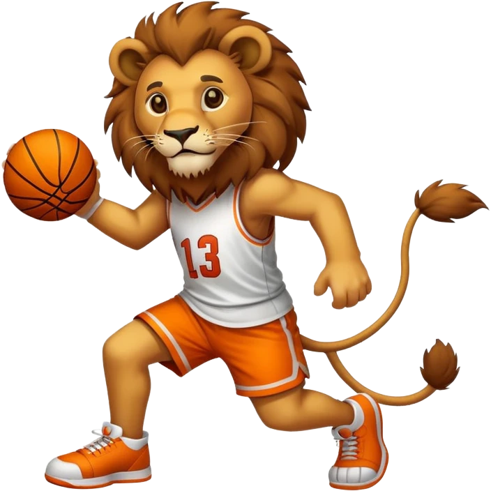 Lion playing basketball  emoji