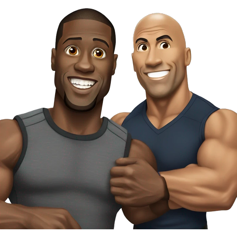 kevin hart and the rock emoji