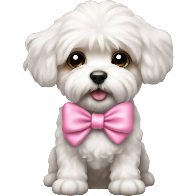 schichon puppy pink bow emoji