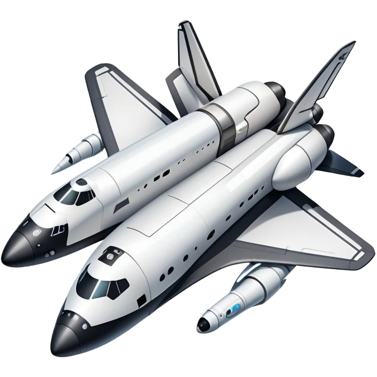 An icon featuring a collage of a space shuttle, a drone, and an airplane, symbolizing aerospace technology. The design includes rocket engines, wings, and flight paths, representing advancements in aviation and space exploration. Transparent background highlights cutting-edge aerospace engineering. emoji