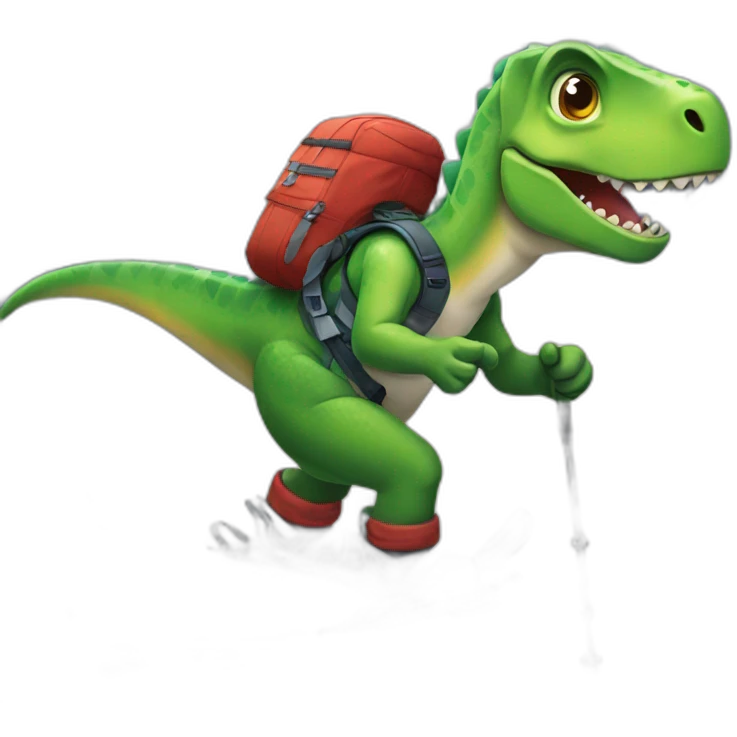 dinosaure ski emoji