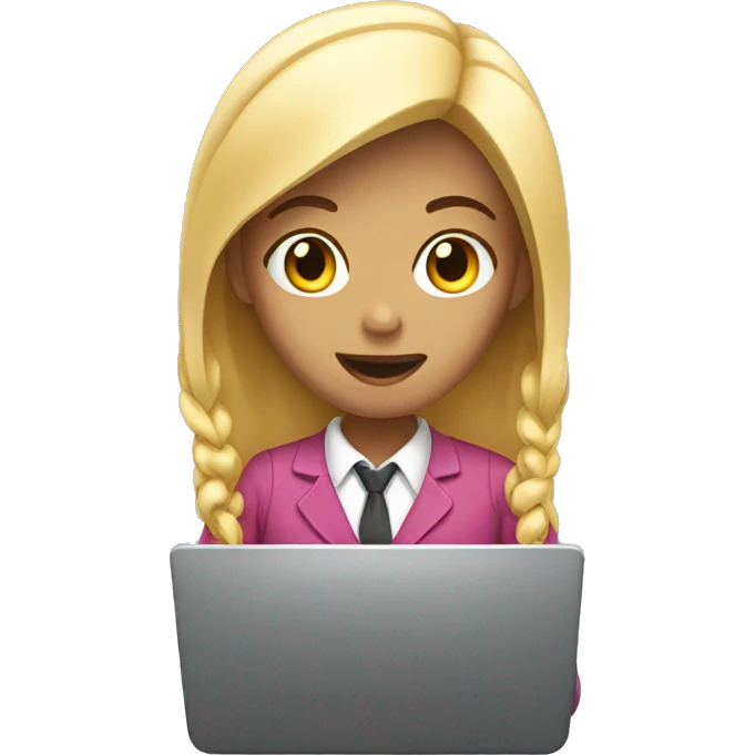 girl typing emoji