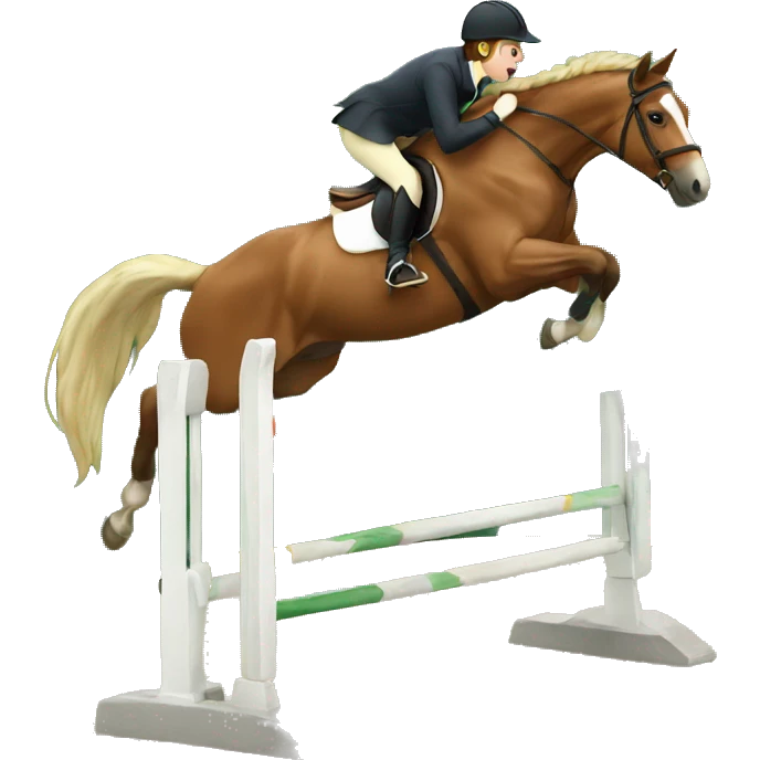Horse jumping over a jump emoji